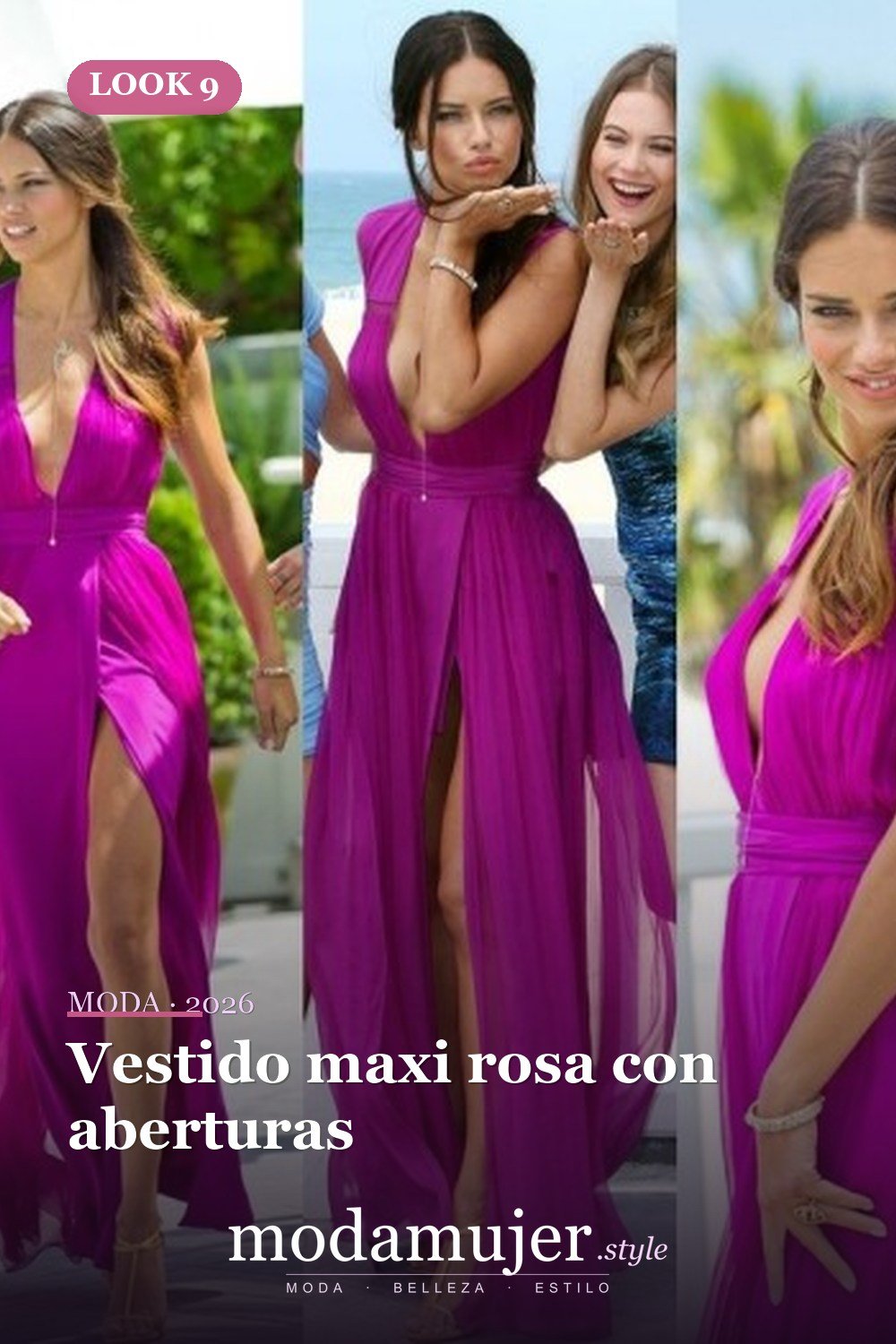 Vestido maxi rosa con aberturas — 37 trajes de fiesta de verano sexys y elegantes para mujer