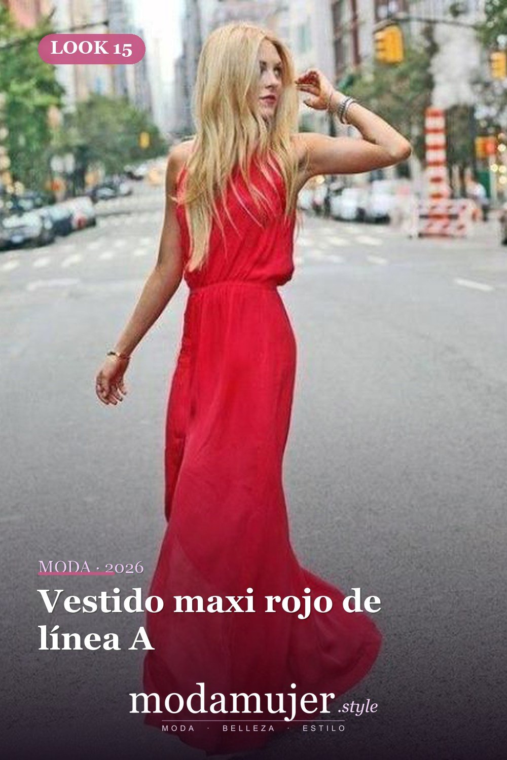Vestido maxi rojo de línea A — 37 trajes de fiesta de verano sexys y elegantes para mujer