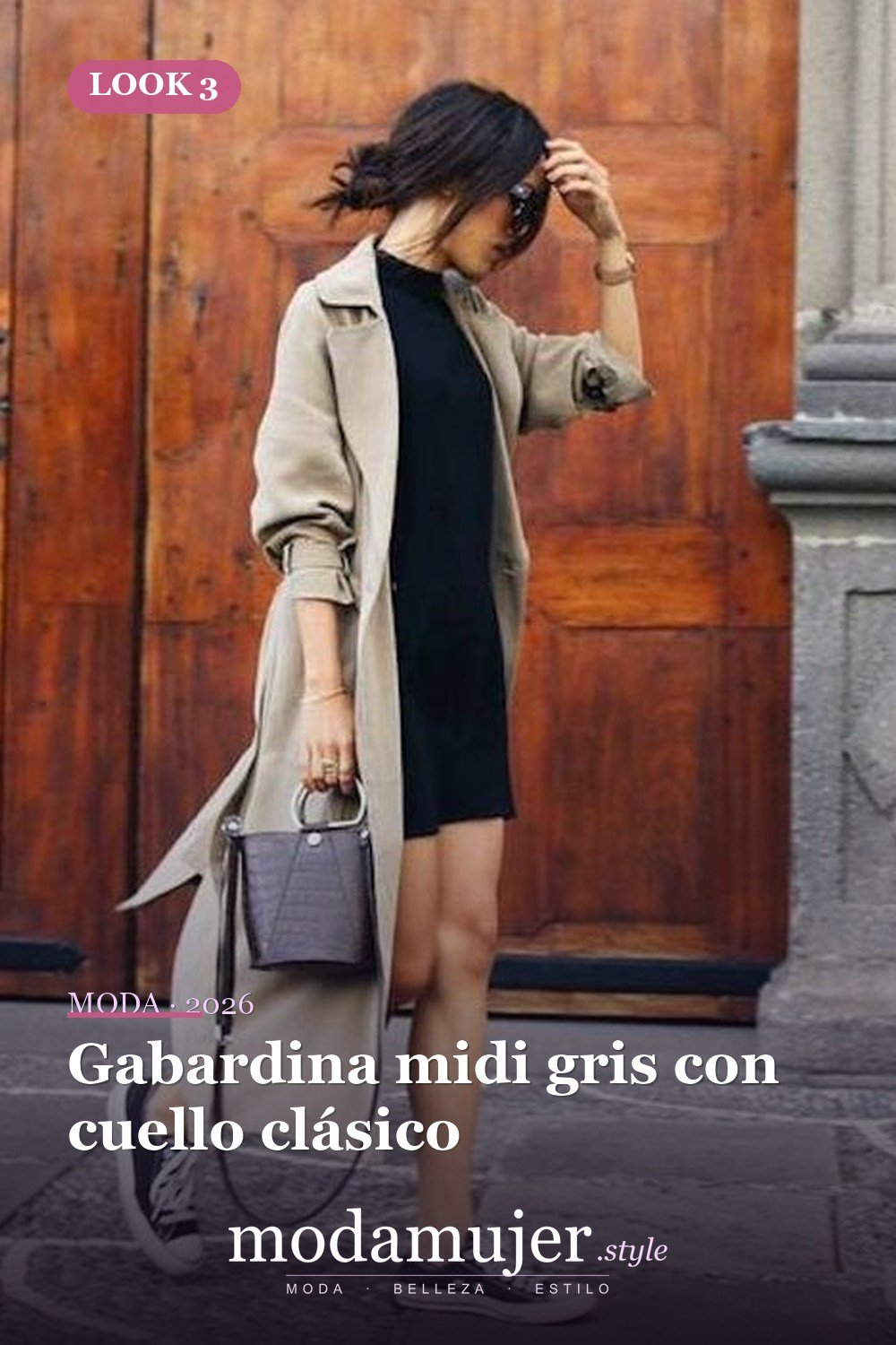 Gabardina midi gris con cuello clásico — 38 gabardinas geniales para llevar esta primavera