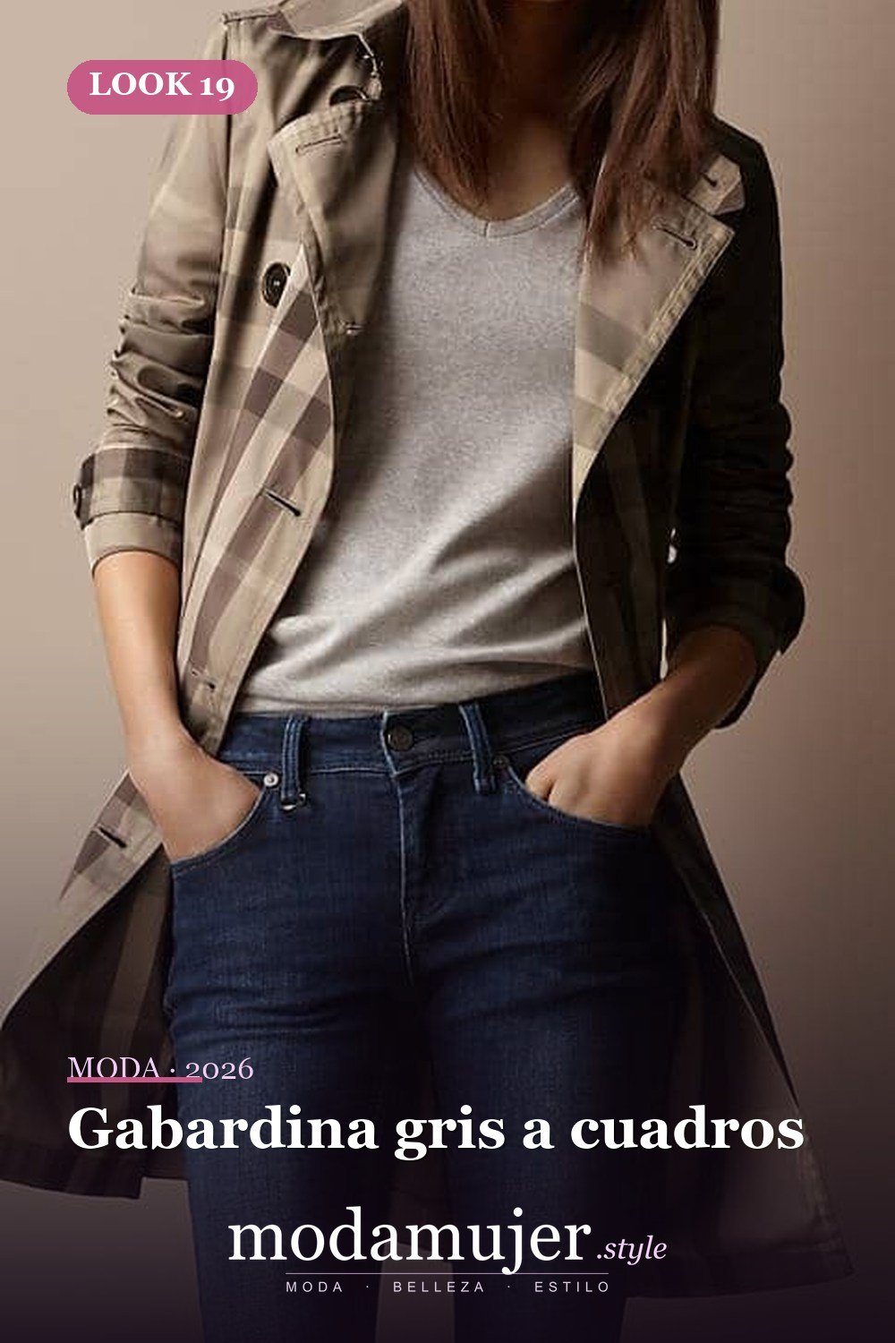 Gabardina gris a cuadros — 38 gabardinas geniales para llevar esta primavera