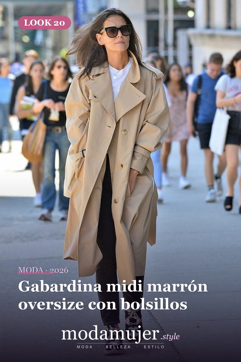 Gabardina midi marrón oversize con bolsillos — 38 gabardinas geniales para llevar esta primavera