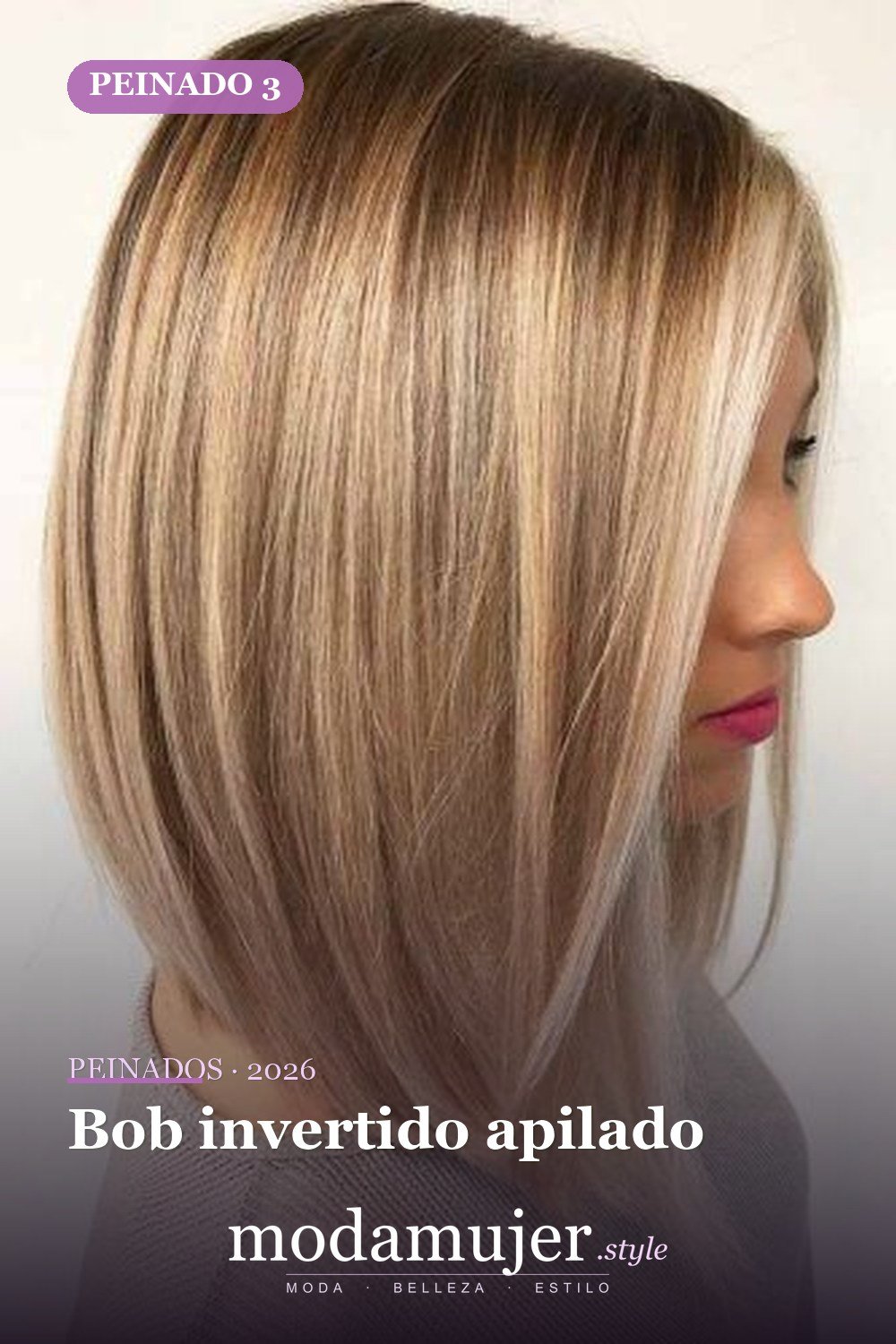 Bob invertido apilado — 38 ideas de corte de pelo de una línea para enamorarse