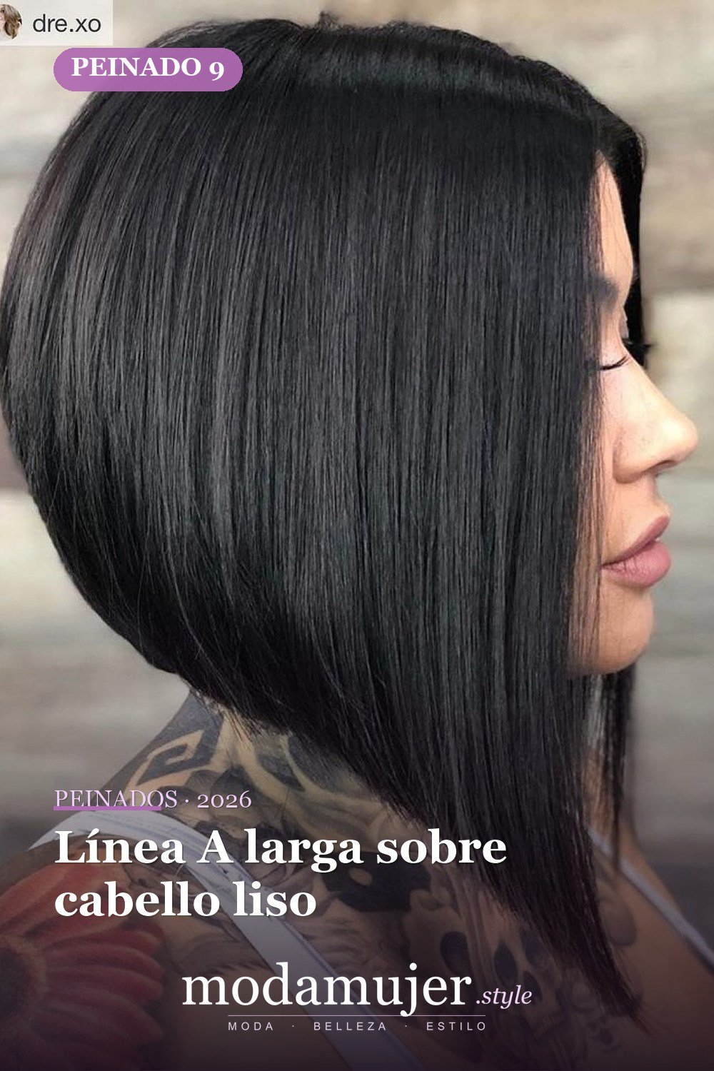 Línea A larga sobre cabello liso — 38 ideas de corte de pelo de una línea para enamorarse