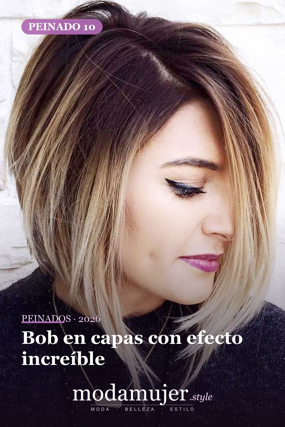Bob en capas con efecto increíble — 38 ideas de corte de pelo de una línea para enamorarse