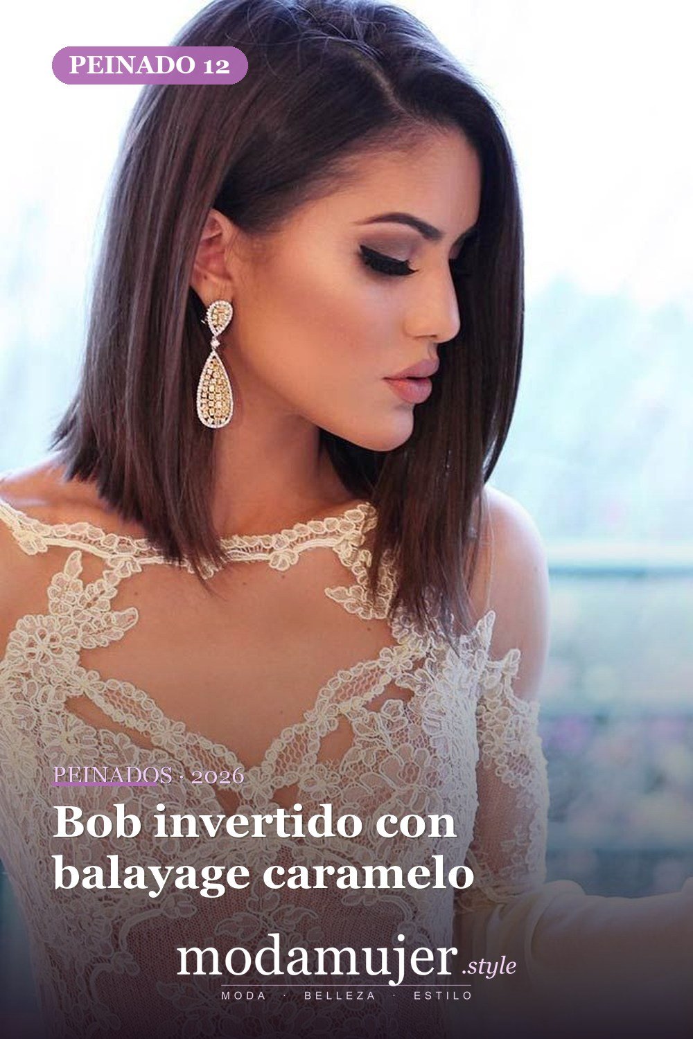 Bob invertido con balayage caramelo — 38 ideas de corte de pelo de una línea para enamorarse
