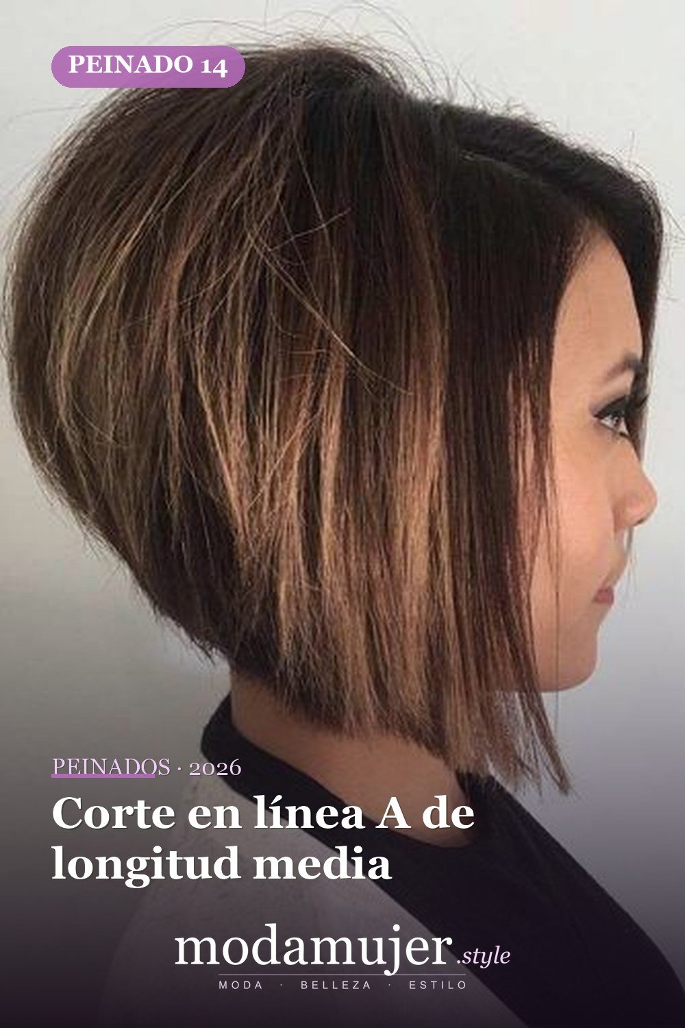 Corte en línea A de longitud media — 38 ideas de corte de pelo de una línea para enamorarse