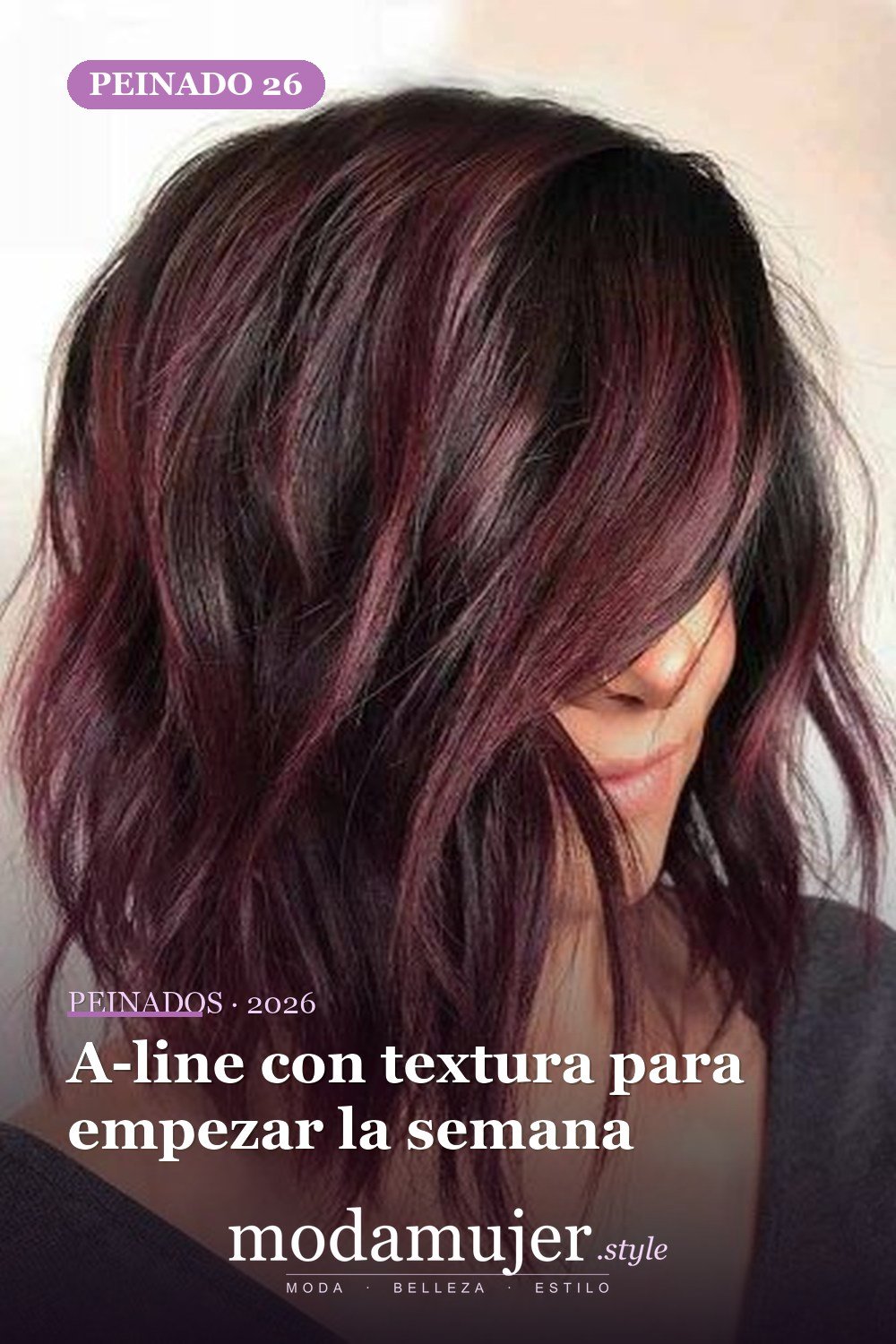 A-line con textura para empezar la semana — 38 ideas de corte de pelo de una línea para enamorarse