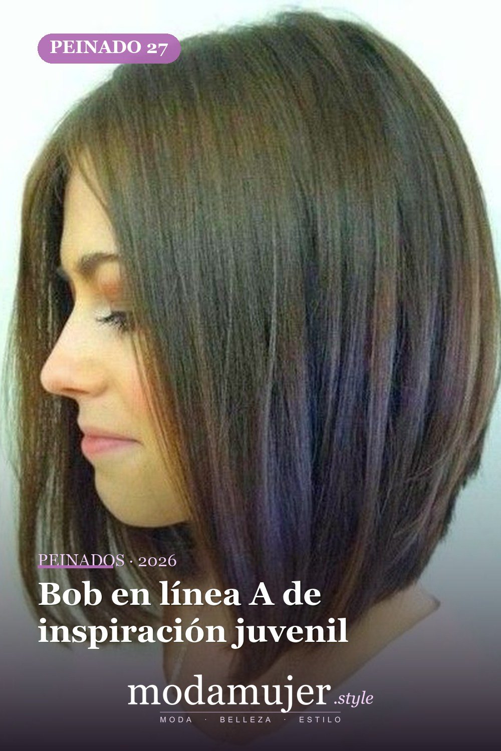 Bob en línea A de inspiración juvenil — 38 ideas de corte de pelo de una línea para enamorarse
