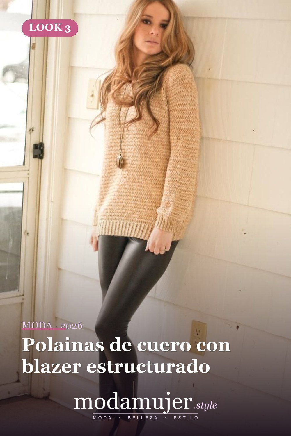 Polainas de cuero con blazer estructurado — 38 mejores ideas de trajes de invierno con polainas