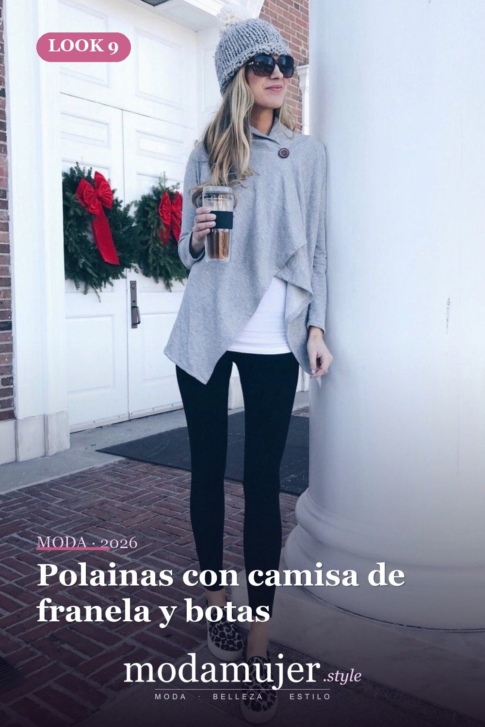Polainas con camisa de franela y botas — 38 mejores ideas de trajes de invierno con polainas