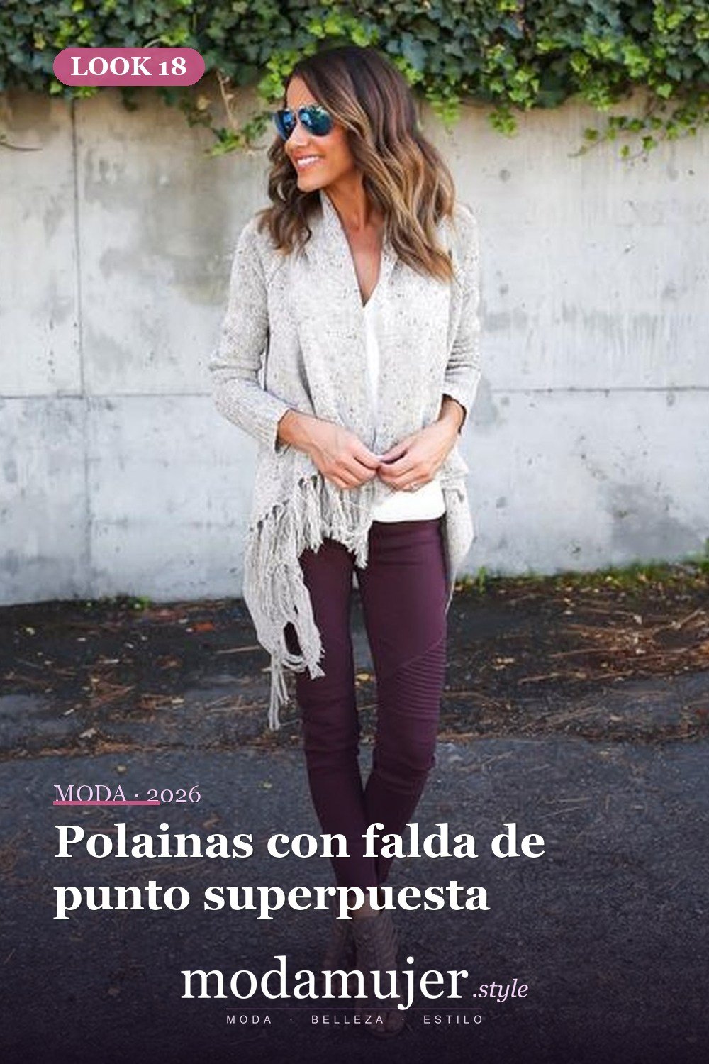 Polainas con falda de punto superpuesta — 38 mejores ideas de trajes de invierno con polainas