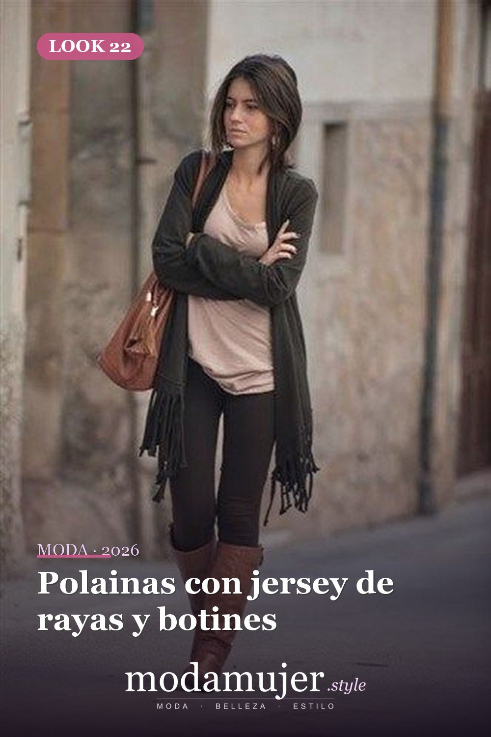 Polainas con jersey de rayas y botines — 38 mejores ideas de trajes de invierno con polainas