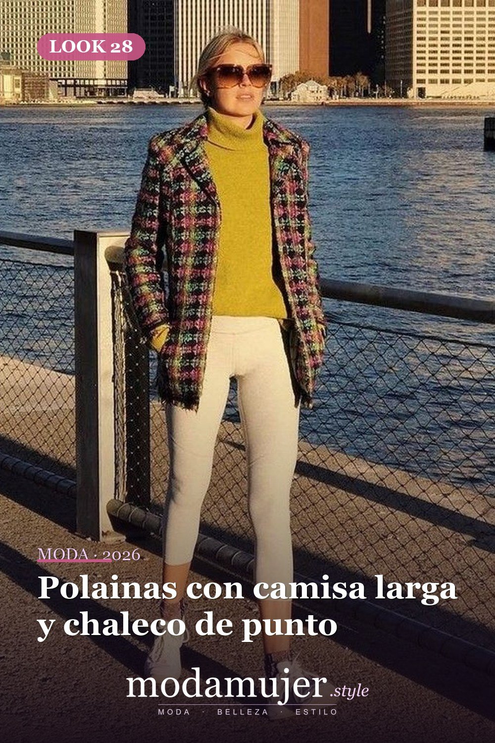 Polainas con camisa larga y chaleco de punto — 38 mejores ideas de trajes de invierno con polainas