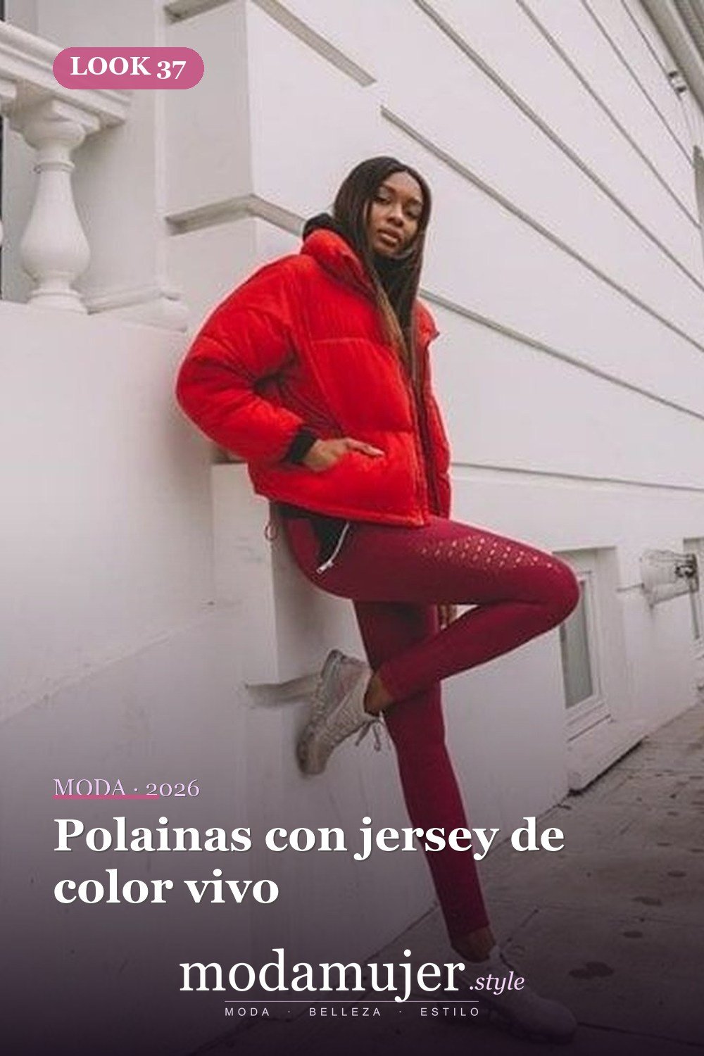 Polainas con jersey de color vivo — 38 mejores ideas de trajes de invierno con polainas