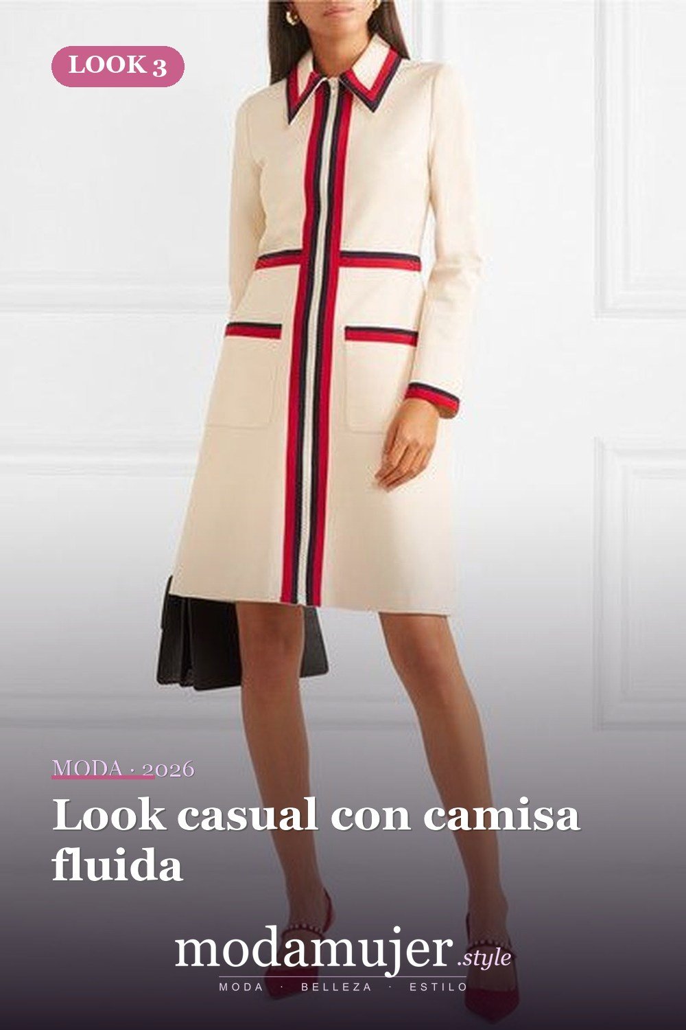 Look casual con camisa fluida — 38 trajes de trabajo de primavera elegantes y favorecedores para mujeres en 2026