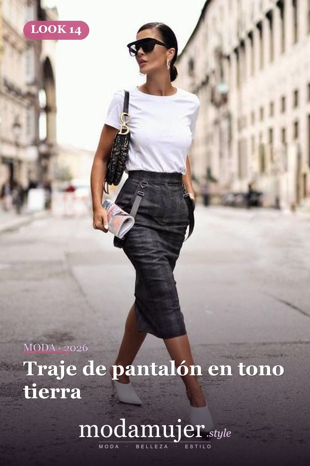 Traje de pantalón en tono tierra — 38 trajes de trabajo de primavera elegantes y favorecedores para mujeres en 2026