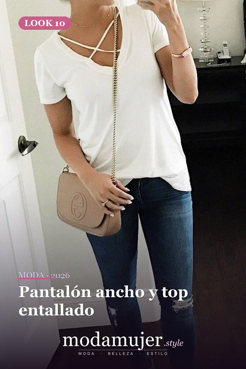 Pantalón ancho y top entallado — 39 mejores ideas de trajes casuales para mujeres de primavera que debes copiar de inmediato