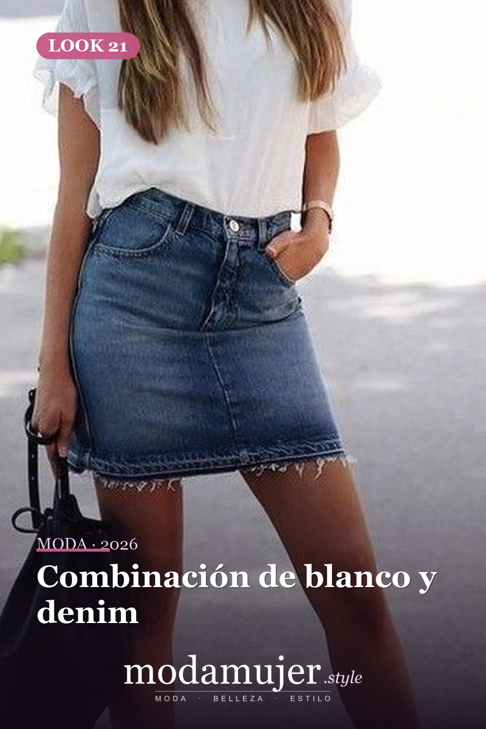 Combinación de blanco y denim — 39 mejores ideas de trajes casuales para mujeres de primavera que debes copiar de inmediato