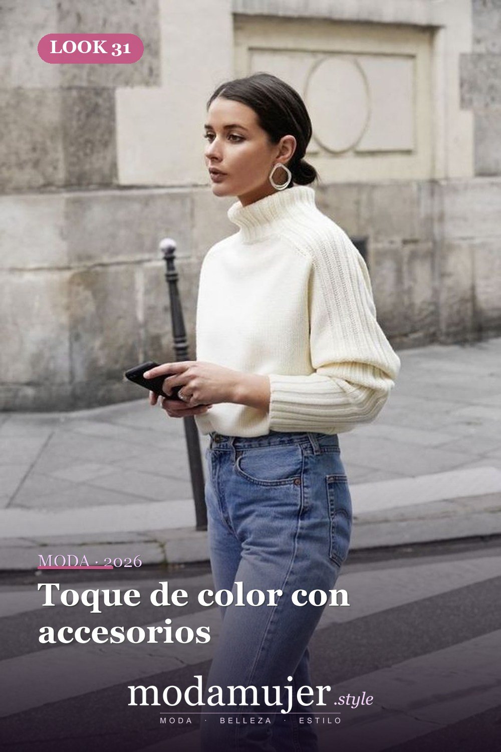 Toque de color con accesorios — 39 mejores ideas de trajes casuales para mujeres de primavera que debes copiar de inmediato