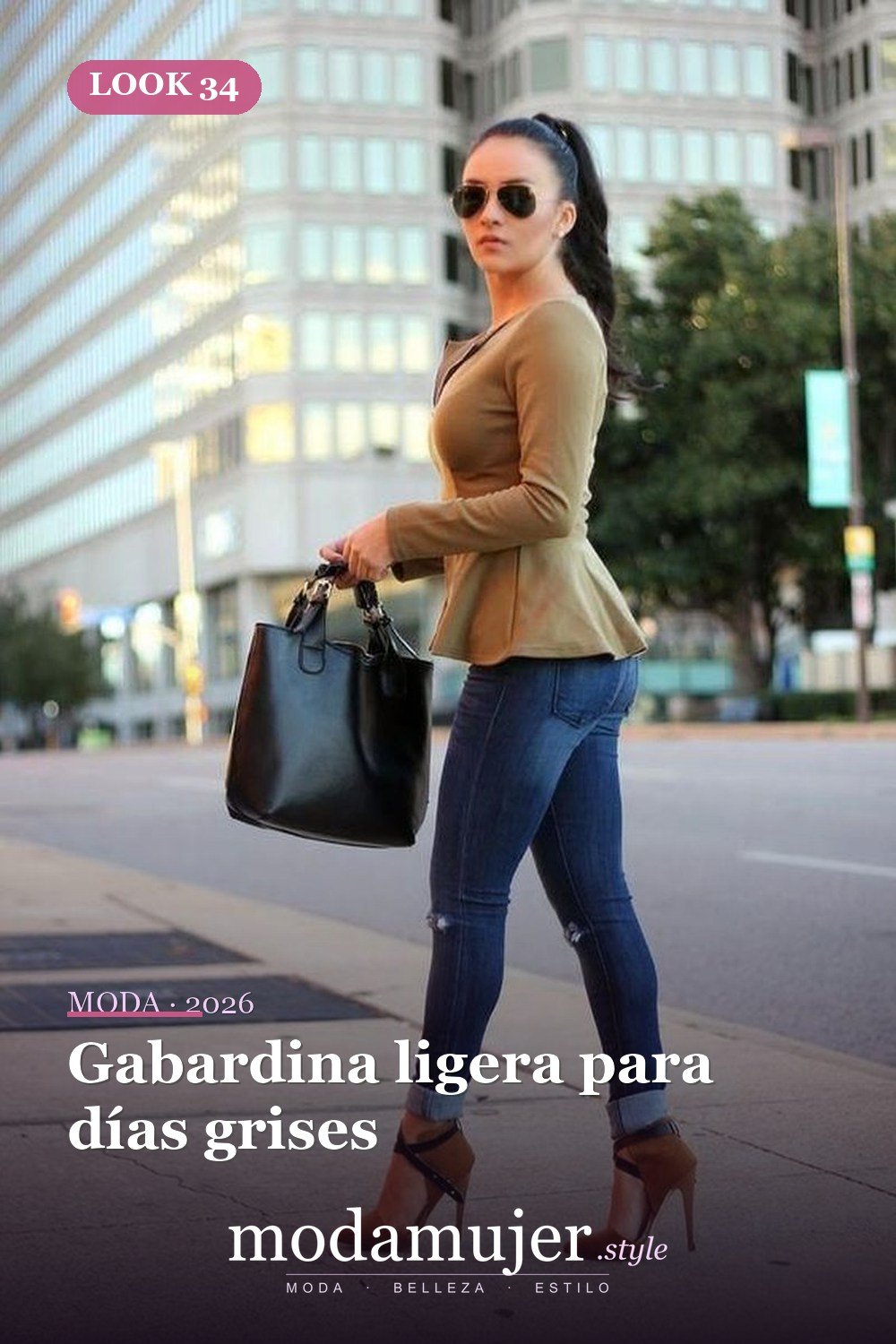 Gabardina ligera para días grises — 39 mejores ideas de trajes casuales para mujeres de primavera que debes copiar de inmediato