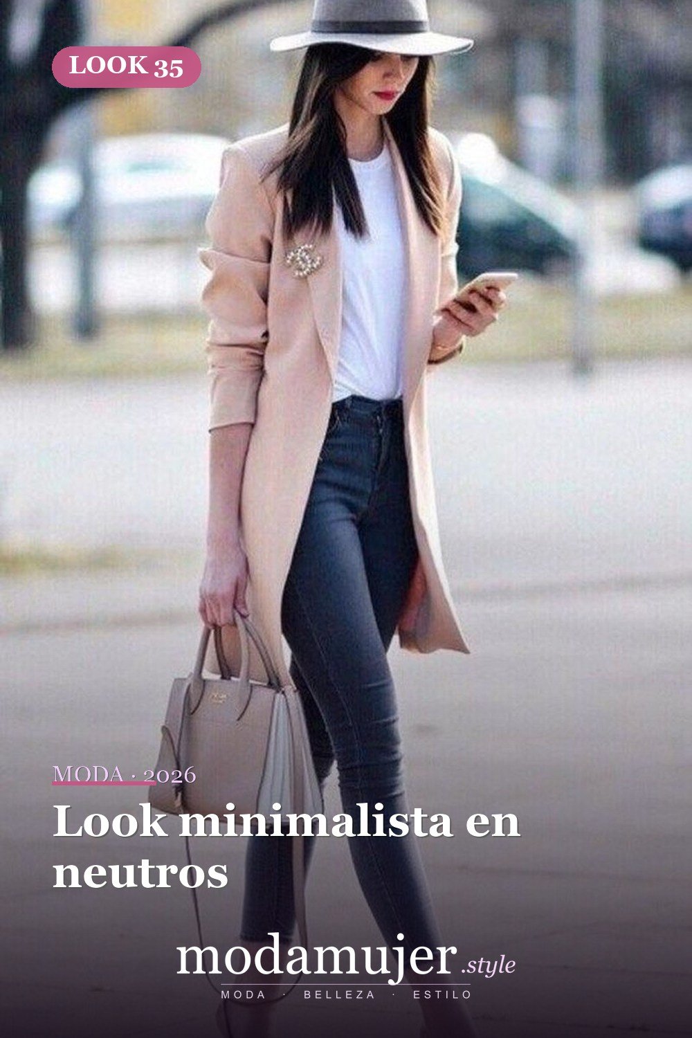 Look minimalista en neutros — 39 mejores ideas de trajes casuales para mujeres de primavera que debes copiar de inmediato