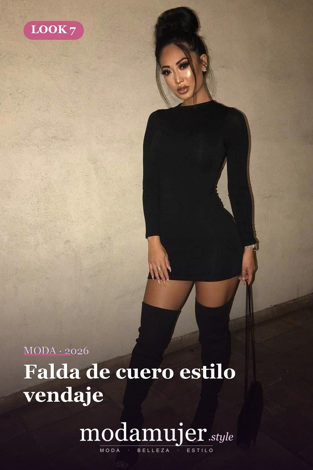 Falda de cuero estilo vendaje — 39 Outfits de Club para una Noche Inolvidable en 2026