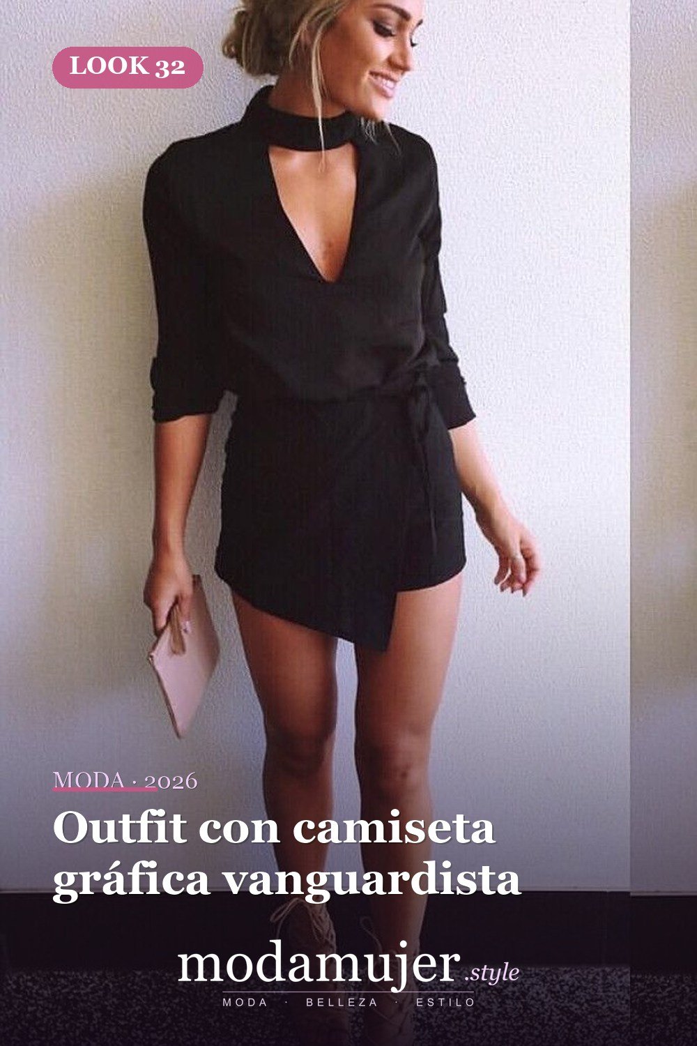 Outfit con camiseta gráfica vanguardista — 39 Outfits de Club para una Noche Inolvidable en 2026
