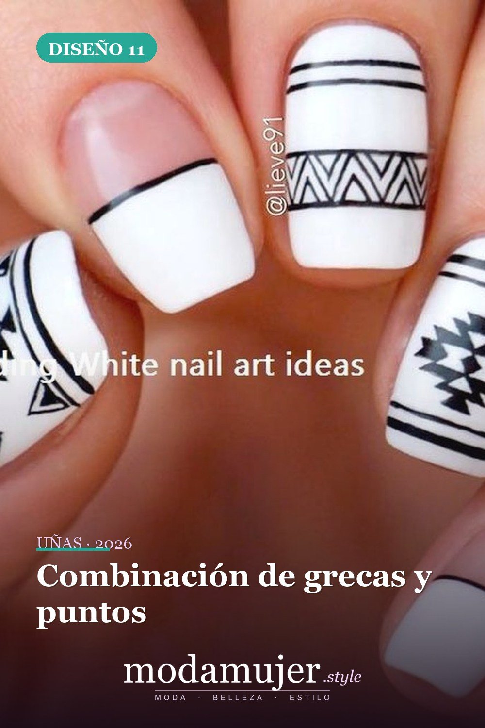 Combinación de grecas y puntos — 40 acogedoras ideas de diseños de uñas aztecas que te encantarán