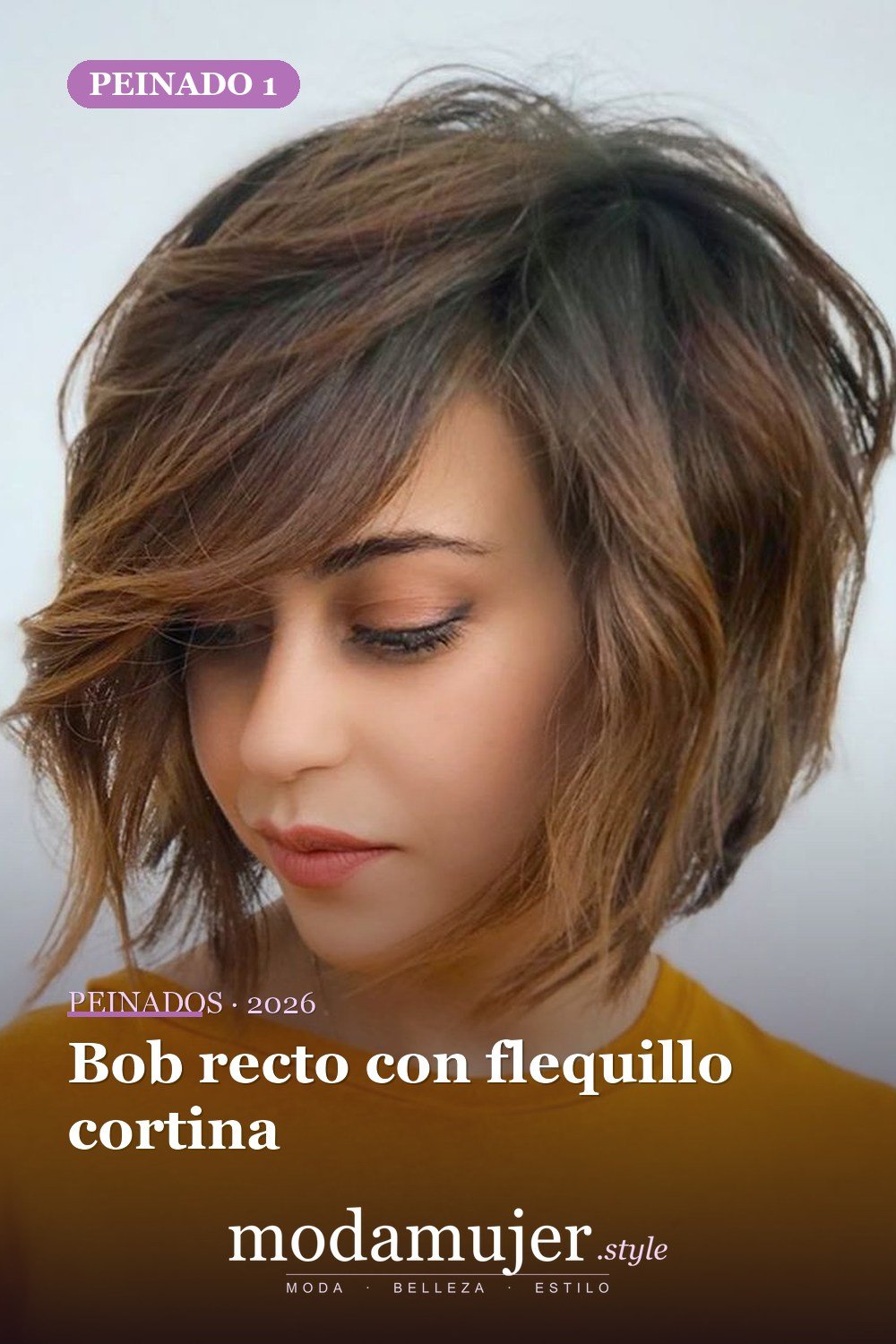 Bob recto con flequillo cortina — 41 nuevas ideas de corte de pelo y tendencias de corte de pelo para 2026