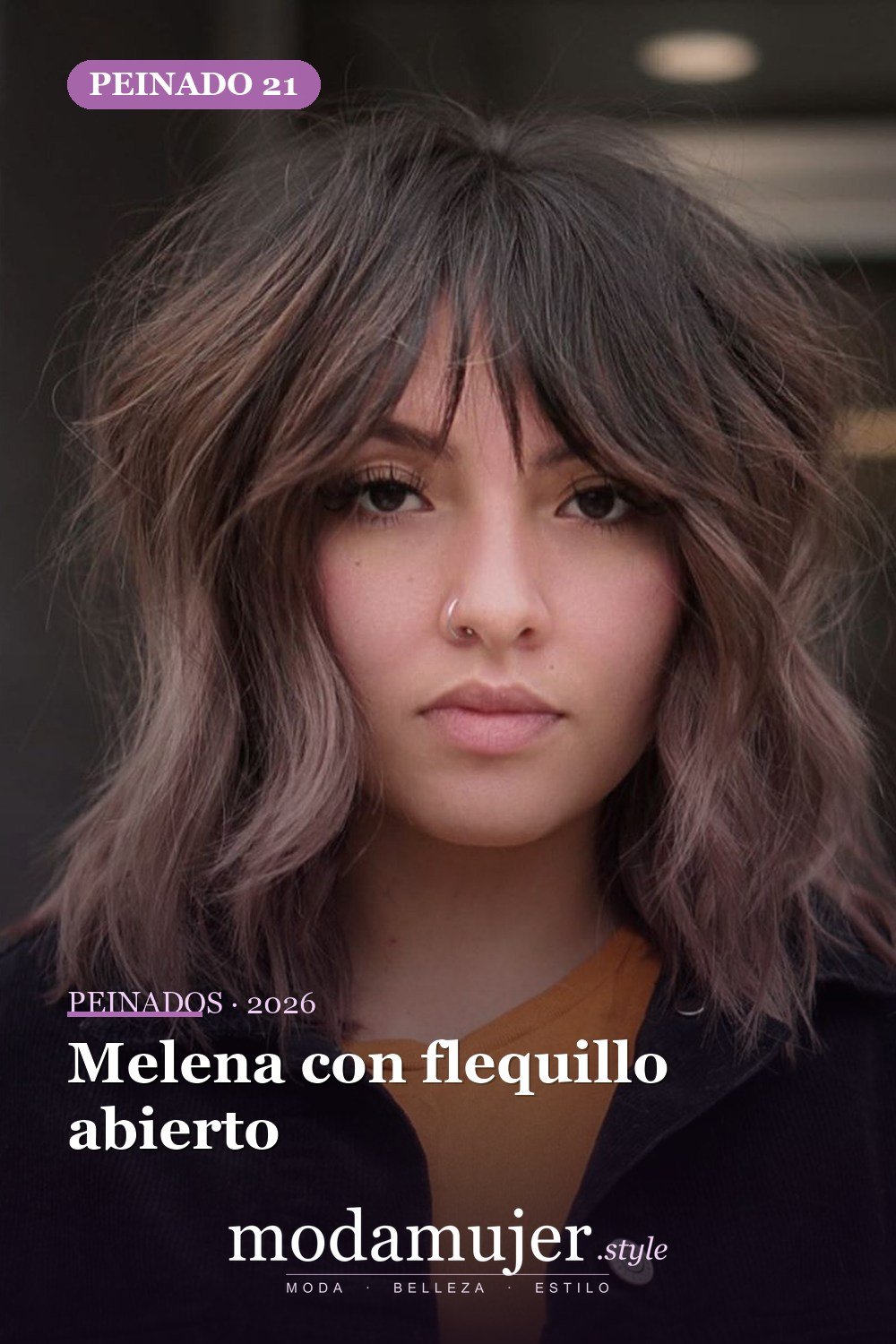Melena con flequillo abierto — 41 nuevas ideas de corte de pelo y tendencias de corte de pelo para 2026