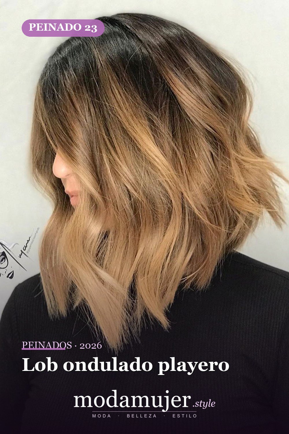 Lob ondulado playero — 41 nuevas ideas de corte de pelo y tendencias de corte de pelo para 2026