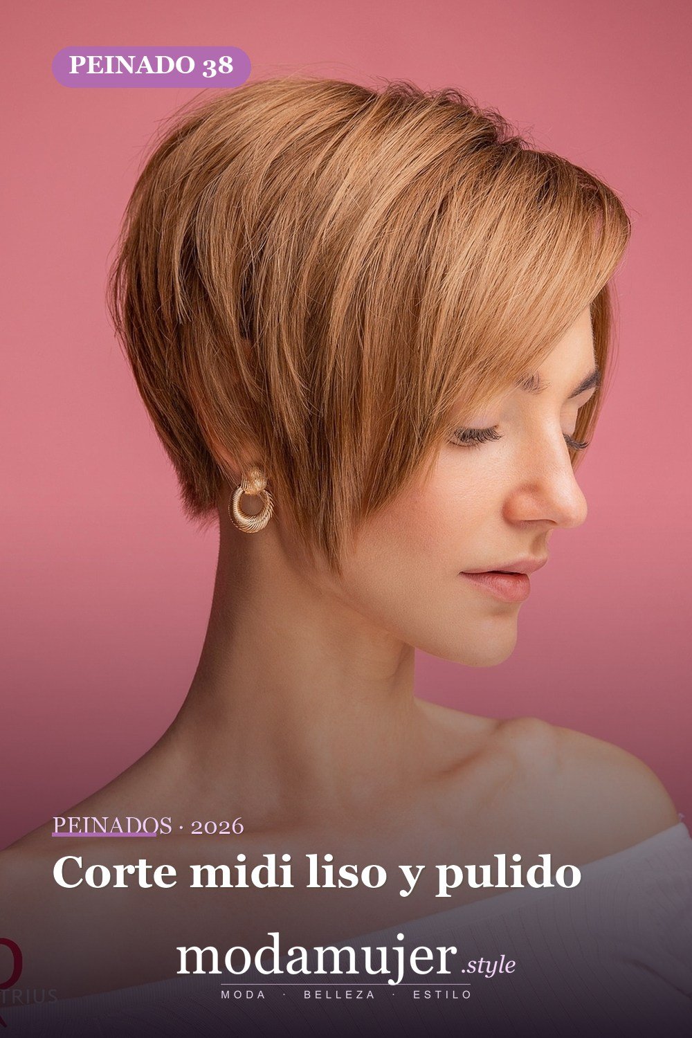 Corte midi liso y pulido — 41 nuevas ideas de corte de pelo y tendencias de corte de pelo para 2026