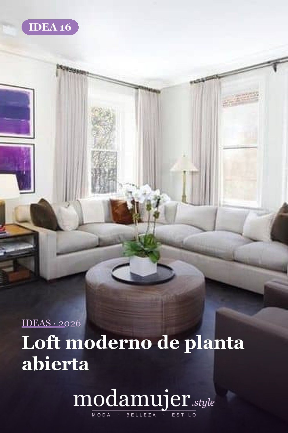 Loft moderno de planta abierta — 40 pisos de madera oscura que dan vida a todo tipo de habitaciones