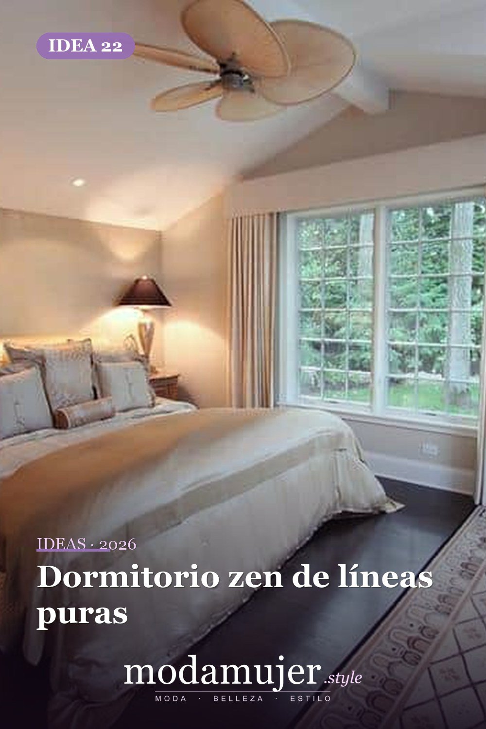 Dormitorio zen de líneas puras — 40 pisos de madera oscura que dan vida a todo tipo de habitaciones
