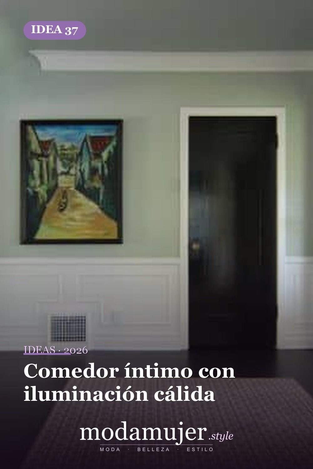 Comedor íntimo con iluminación cálida — 40 pisos de madera oscura que dan vida a todo tipo de habitaciones