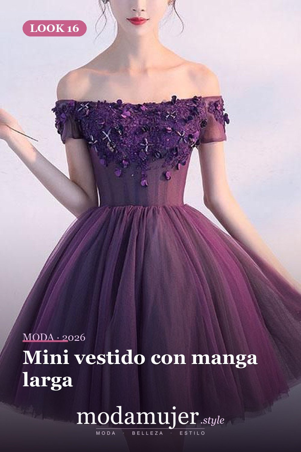 Mini vestido con manga larga — 40 de las mejores ideas de mini vestido de fiesta para lucir atractiva