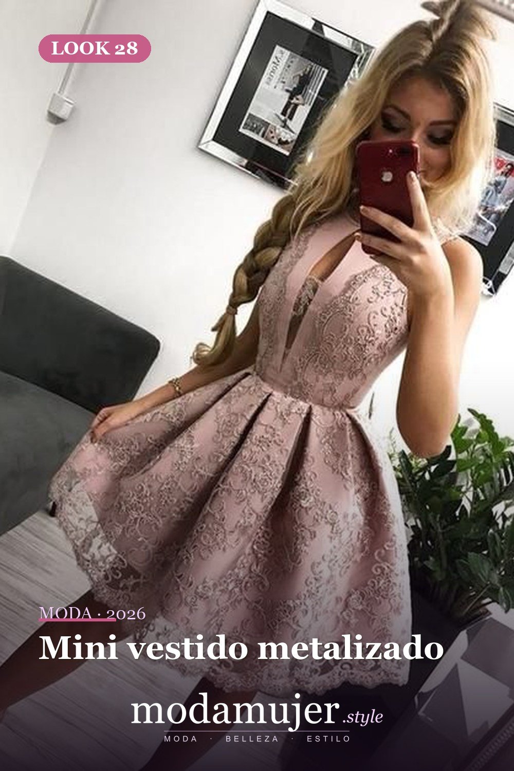 Mini vestido metalizado — 40 de las mejores ideas de mini vestido de fiesta para lucir atractiva