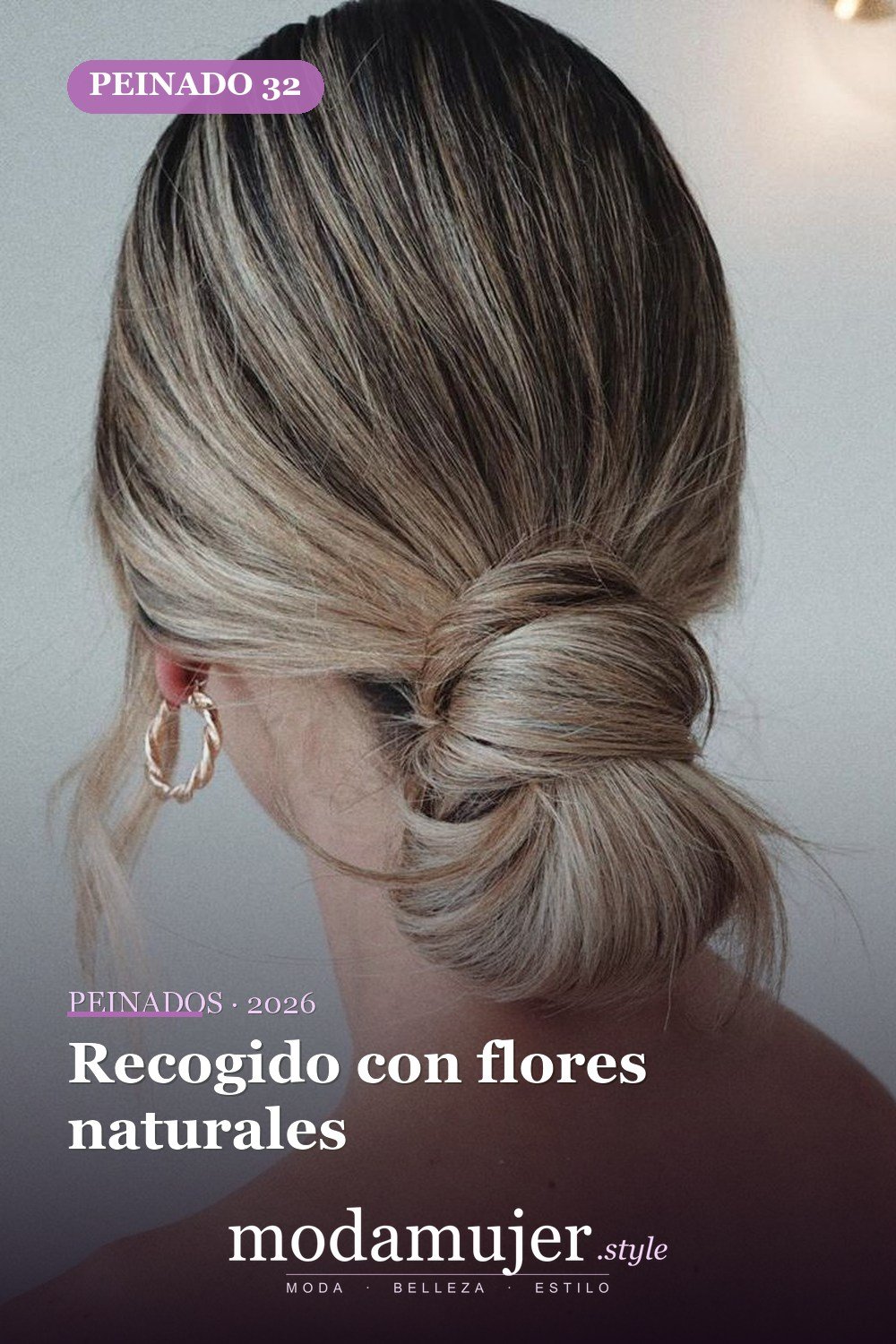 Recogido con flores naturales — 40 Updos para cabello largo para cualquier ocasión