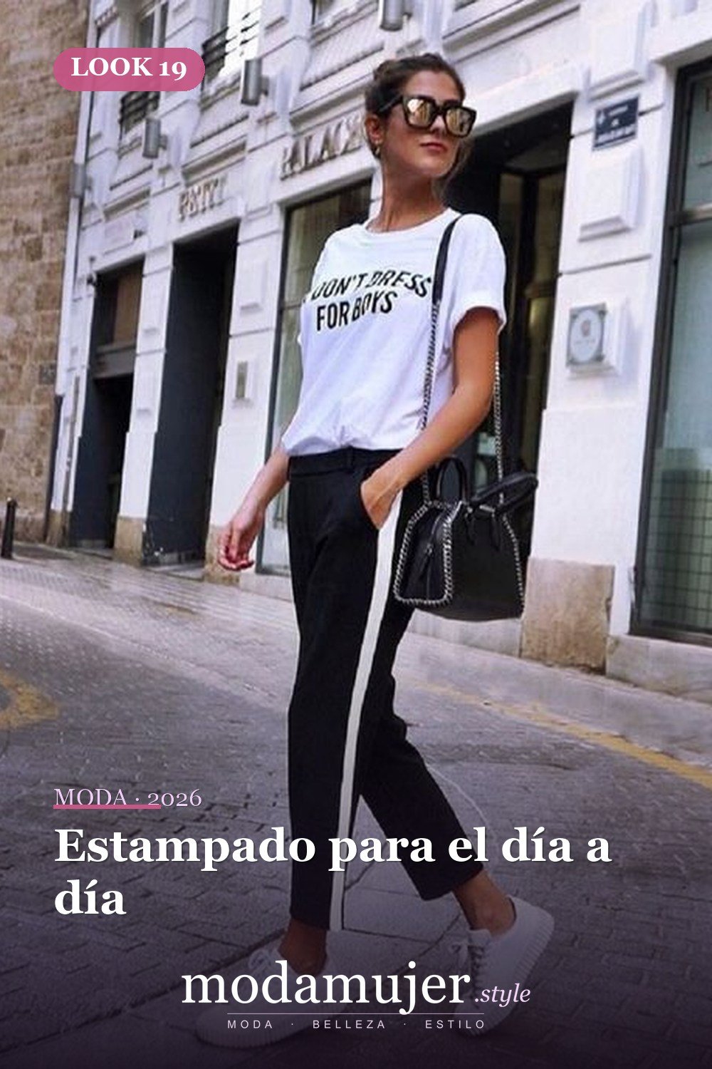 Estampado para el día a día — 41 formas elegantes de usar pantalones de rayas laterales en 2026