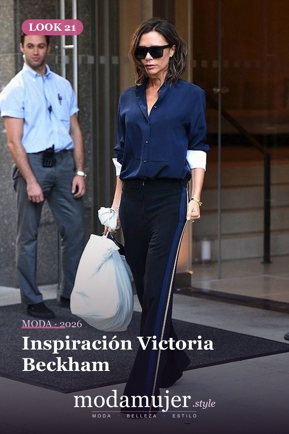 Inspiración Victoria Beckham — 41 formas elegantes de usar pantalones de rayas laterales en 2026