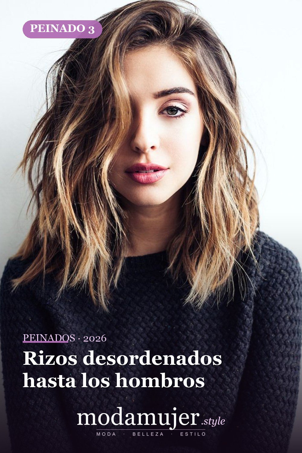 Rizos desordenados hasta los hombros — 41 ideas de estilo para cortes de pelo de longitud media