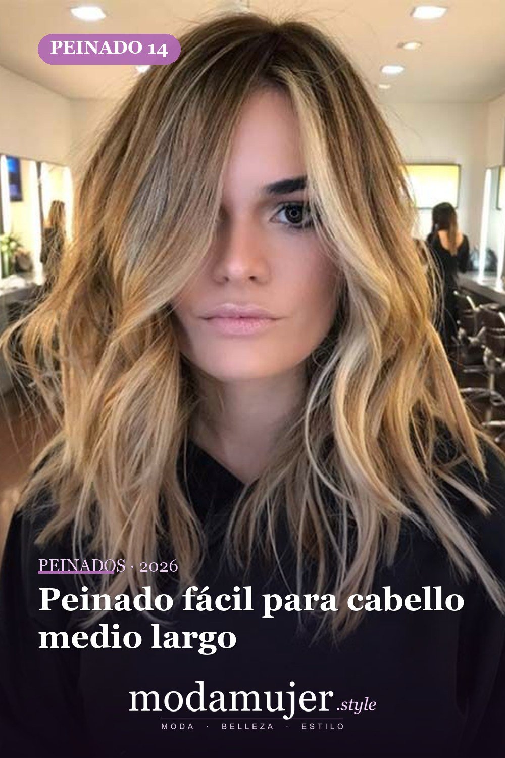 Peinado fácil para cabello medio largo — 41 ideas de estilo para cortes de pelo de longitud media