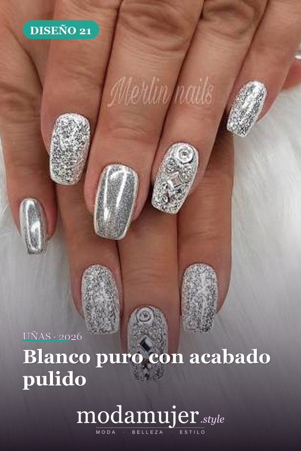 Blanco puro con acabado pulido — 42 hermosos diseños de uñas para 2026