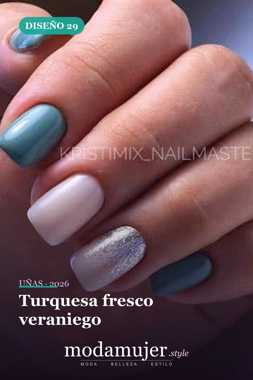Turquesa fresco veraniego — 42 hermosos diseños de uñas para 2026