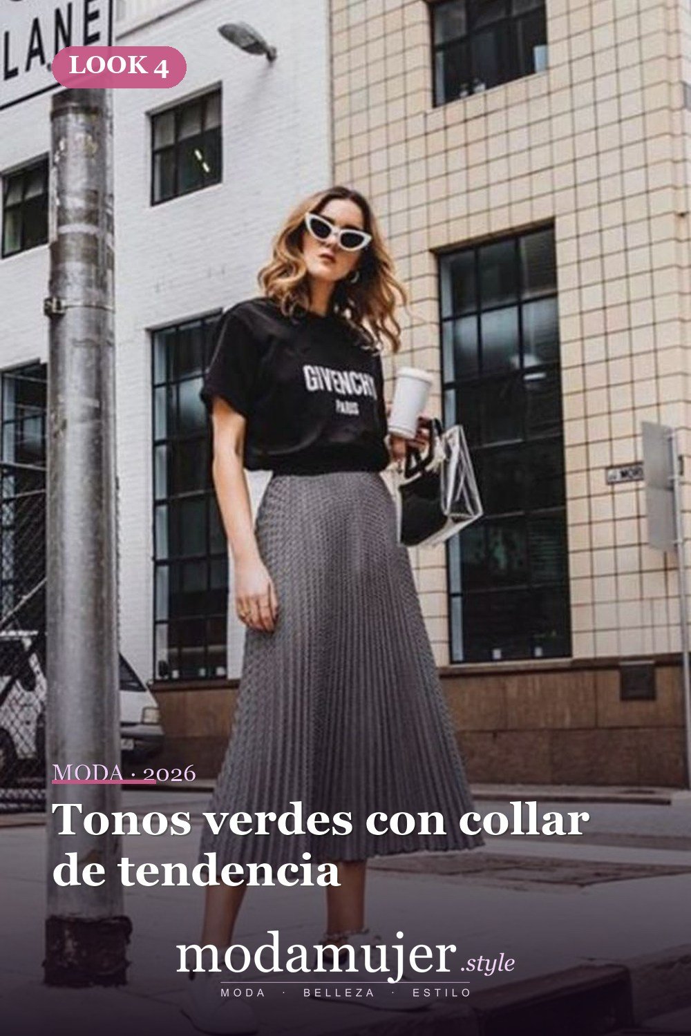 Tonos verdes con collar de tendencia — 42 Outfits Casuales de Primavera para Lucir Ahora en 2026