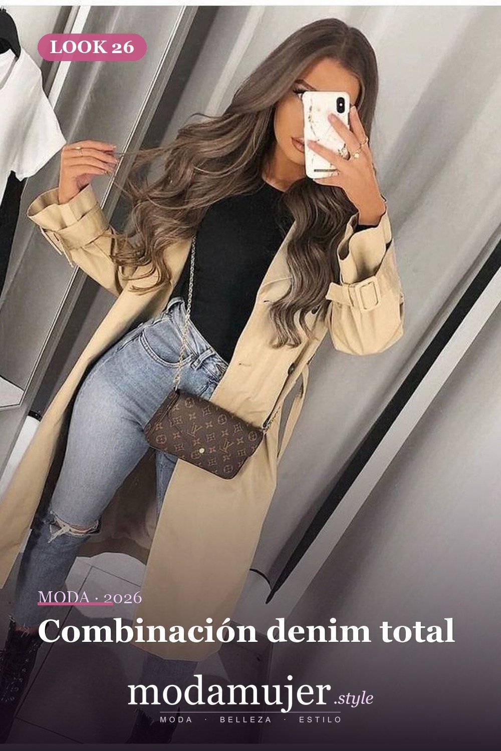 Combinación denim total — 42 Outfits Casuales de Primavera para Lucir Ahora en 2026