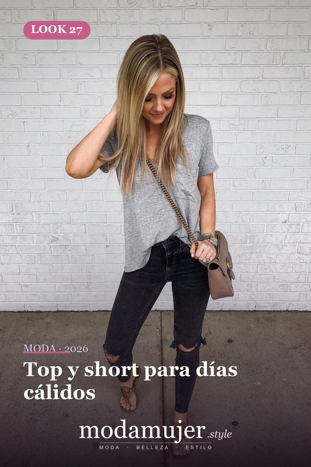 Top y short para días cálidos — 42 Outfits Casuales de Primavera para Lucir Ahora en 2026