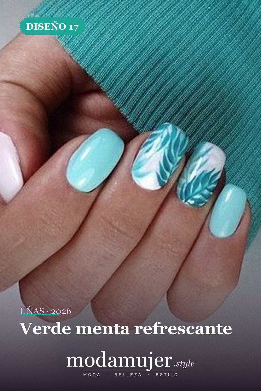 Verde menta refrescante — 43 ideas populares de diseños de uñas para el verano