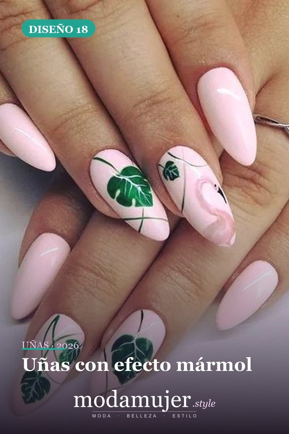 Uñas con efecto mármol — 43 ideas populares de diseños de uñas para el verano