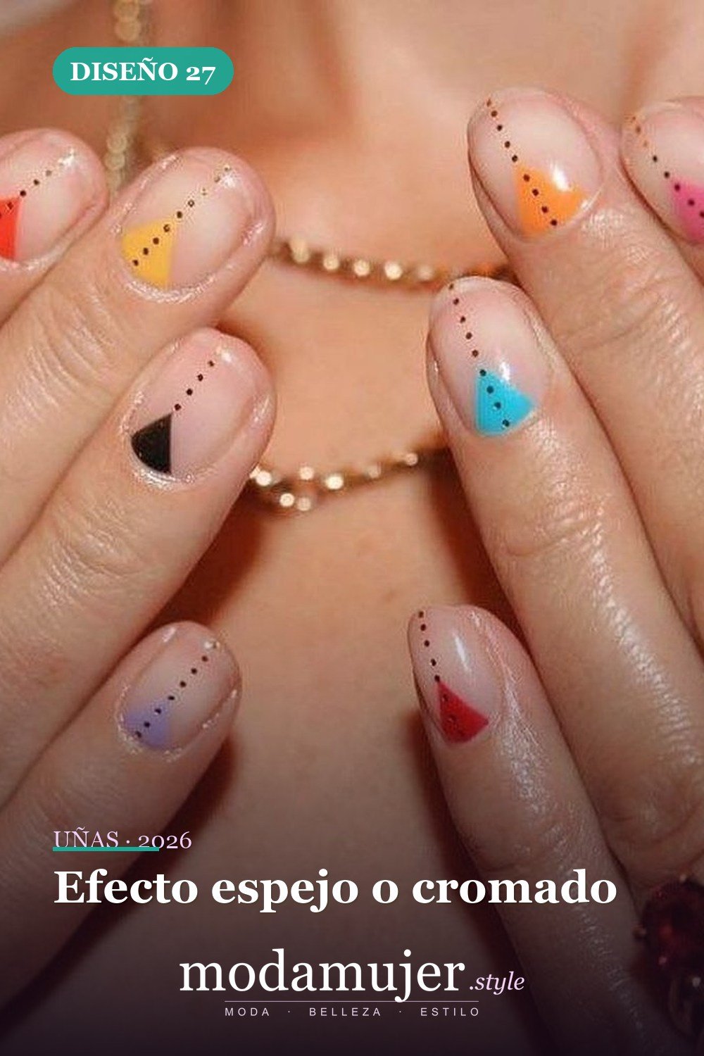 Efecto espejo o cromado — 43 ideas populares de diseños de uñas para el verano